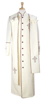 Mens Church Robe - Multiple Colors Available Off White ~ Burgundy