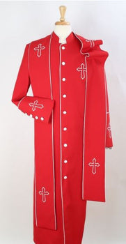 Mens Church Robe - Multiple Colors Available Red ~ White