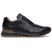 Marco Di Milano Roma Black Genuine Caiman Crocodile / Woven Leather Fashion Sneakers