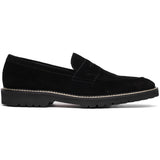Zelli Roma Versatile Italian Suede Penny Loafers in Black