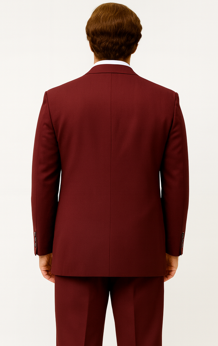 Ron Burgundy Suit - Light Burgundy Color Vested Suit
