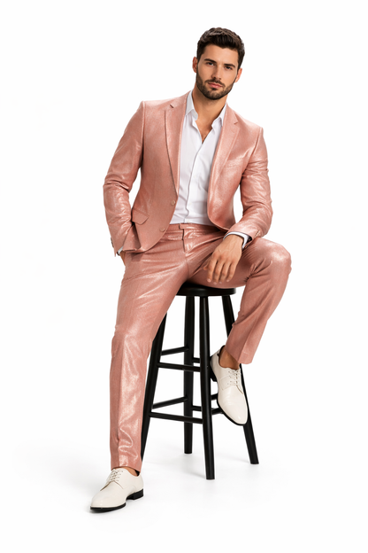 Rose Gold Suit - Light Pink Shiy Suit