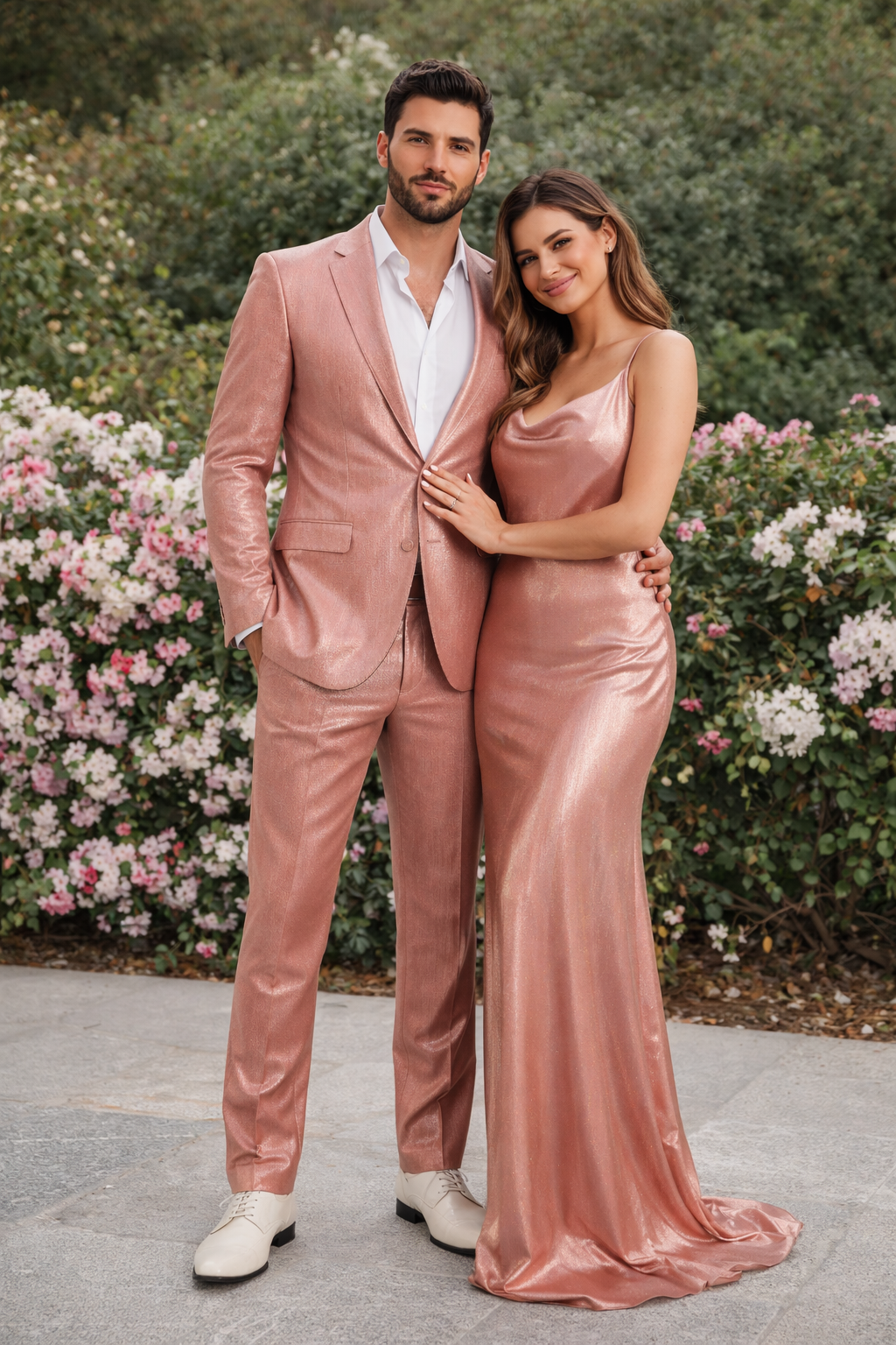 Rose Gold Suit - Light Pink Shiy Suit
