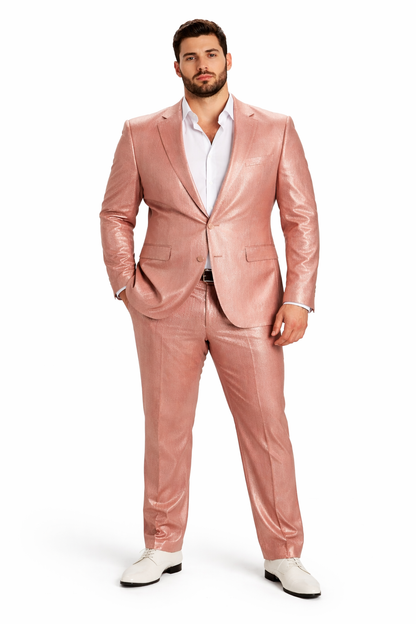 Rose Gold Suit - Light Pink Shiy Suit