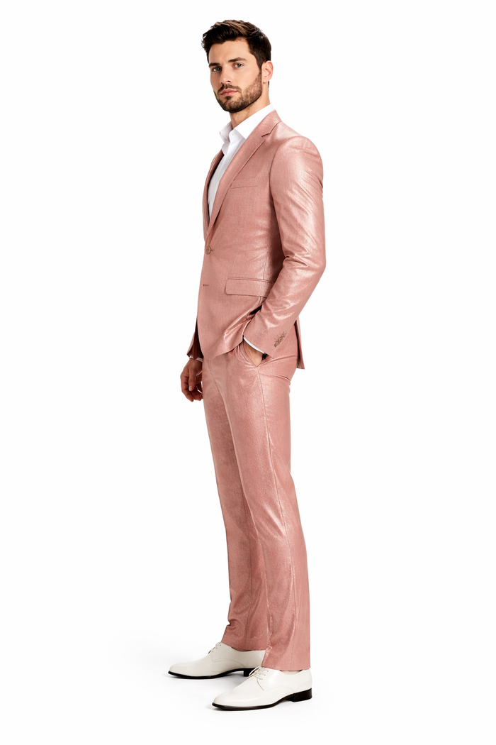 Rose Gold Suit - Light Pink Shiy Suit