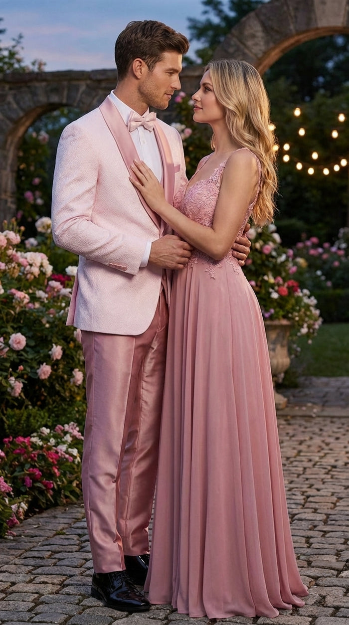 Rose Gold Suit - Pink Suit - Slim Fit