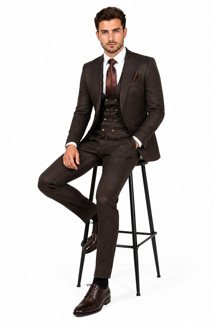 ROSSI MAN SLIM FIT 3 PIECE SUIT BOND RM1753