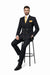 Double Breasted Slim Fit Formal Suit Modern Black Design ROSSI MAN Milano RM1101