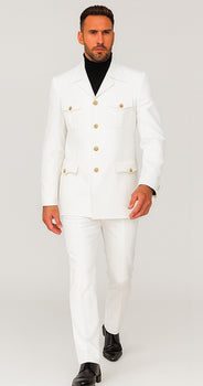 Rossi Man DUKE RM1762 Slim Fit 3-Piece White Suit – Modern Tailored Formalwear for Men