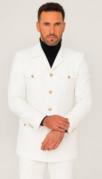Rossi Man DUKE RM1762 Slim Fit 3-Piece White Suit – Modern Tailored Formalwear for Men