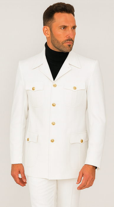 Rossi Man DUKE RM1762 Slim Fit 3-Piece White Suit – Modern Tailored Formalwear for Men