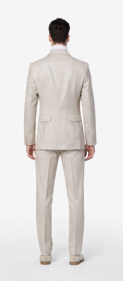 Rossi Man DUKE RM1766 Slim Fit 3-Piece Suit for Men – Modern Cream Off-White Formalwear
