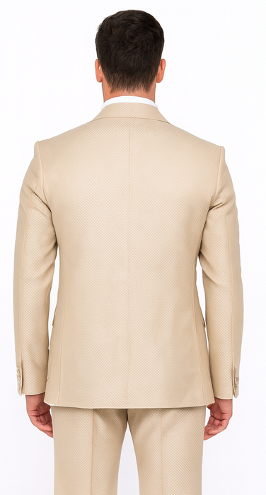 Rossi Man DUKE RM1766 Slim Fit 3-Piece Suit for Men – Modern Cream Off-White Formalwear