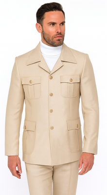 Rossi Man DUKE RM1766 Slim Fit 3-Piece Suit for Men – Modern Cream Off-White Formalwear