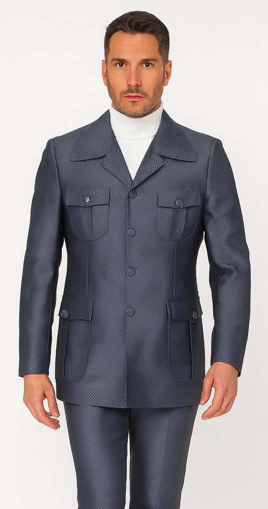Rossi Man DUKE RM1767 Slim Fit 3-Piece Steel Grey Suit – Modern Formalwear for Men