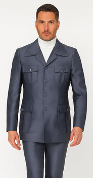Rossi Man DUKE RM1767 Slim Fit 3-Piece Steel Grey Suit – Modern Formalwear for Men