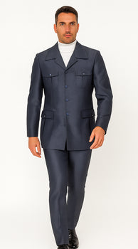 Rossi Man DUKE RM1767 Slim Fit 3-Piece Steel Grey Suit – Modern Formalwear for Men