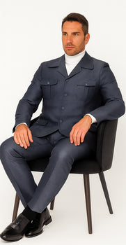 Rossi Man DUKE RM1767 Slim Fit 3-Piece Steel Grey Suit – Modern Formalwear for Men