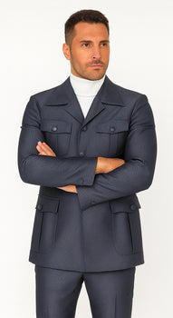 Rossi Man DUKE RM1767 Slim Fit 3-Piece Steel Grey Suit – Modern Formalwear for Men