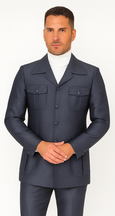 Rossi Man DUKE RM1767 Slim Fit 3-Piece Steel Grey Suit – Modern Formalwear for Men