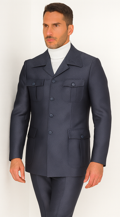 Rossi Man DUKE RM1767 Slim Fit 3-Piece Steel Grey Suit – Modern Formalwear for Men