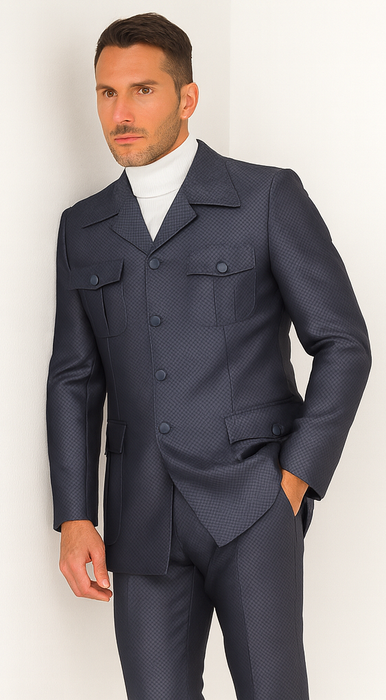 Rossi Man DUKE RM1767 Slim Fit 3-Piece Steel Grey Suit – Modern Formalwear for Men