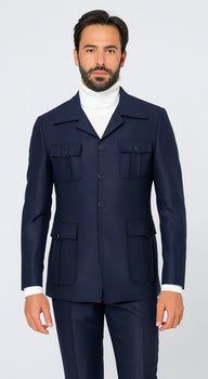 Rossi Man DUKE RM1768 Slim Fit 3-Piece Navy Suit – Modern Formalwear for Men