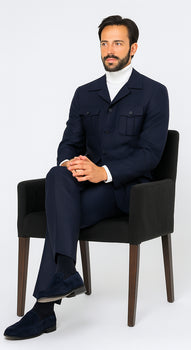 Rossi Man DUKE RM1768 Slim Fit 3-Piece Navy Suit – Modern Formalwear for Men