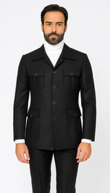Rossi Man DUKE RM1769 Slim Fit Black 3-Piece Suit for Men – Modern Mens Formalwear