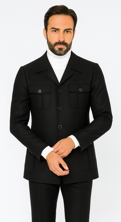 Rossi Man DUKE RM1768 Slim Fit 3-Piece Navy Suit – Modern Formalwear for Men