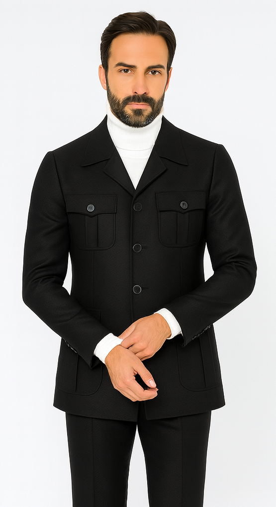 Rossi Man DUKE RM1768 Slim Fit 3-Piece Navy Suit – Modern Formalwear for Men