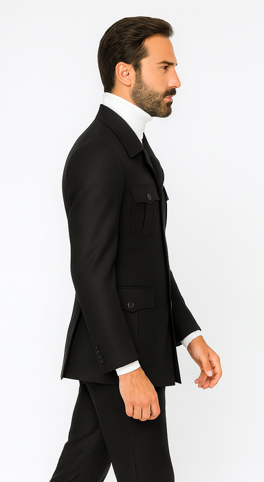 Rossi Man DUKE RM1768 Slim Fit 3-Piece Navy Suit – Modern Formalwear for Men