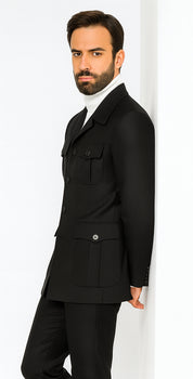 Rossi Man DUKE RM1769 Slim Fit Black 3-Piece Suit for Men – Modern Mens Formalwear