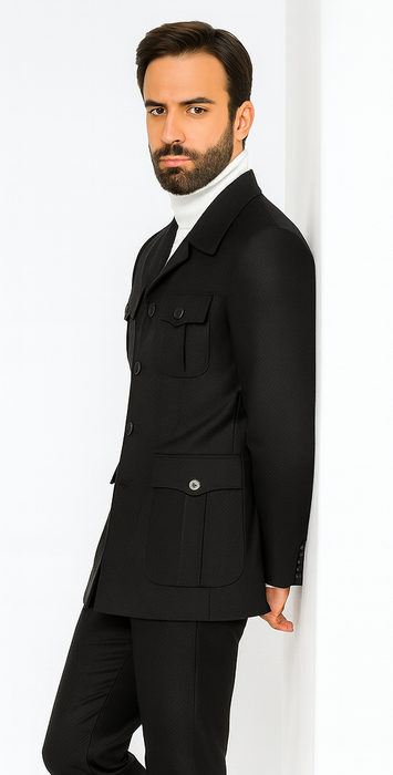 Rossi Man DUKE RM1768 Slim Fit 3-Piece Navy Suit – Modern Formalwear for Men