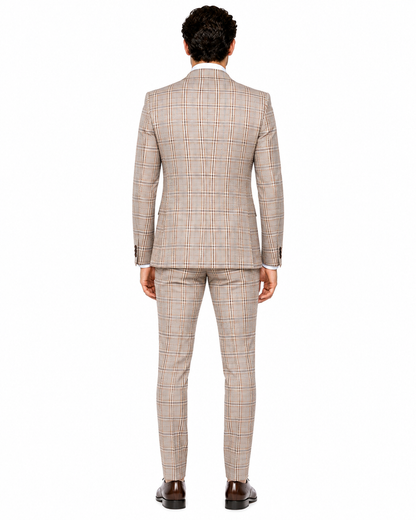 Rossi Man MAX RM1824 Slim Fit 3-Piece Light Brown Suit – Elegant Formalwear for Men