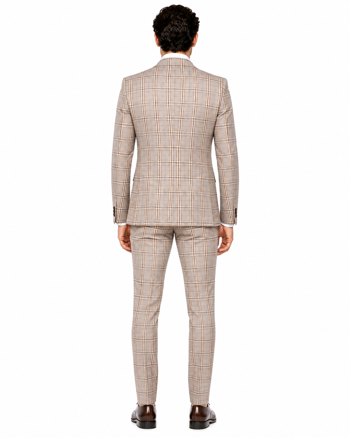 Rossi Man MAX RM1824 Slim Fit 3-Piece Light Brown Suit – Elegant Formalwear for Men