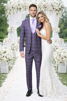 Rossi Man MAX RM1834 Slim Fit 3-Piece Suit – Elegant Purple Formalwear for Men