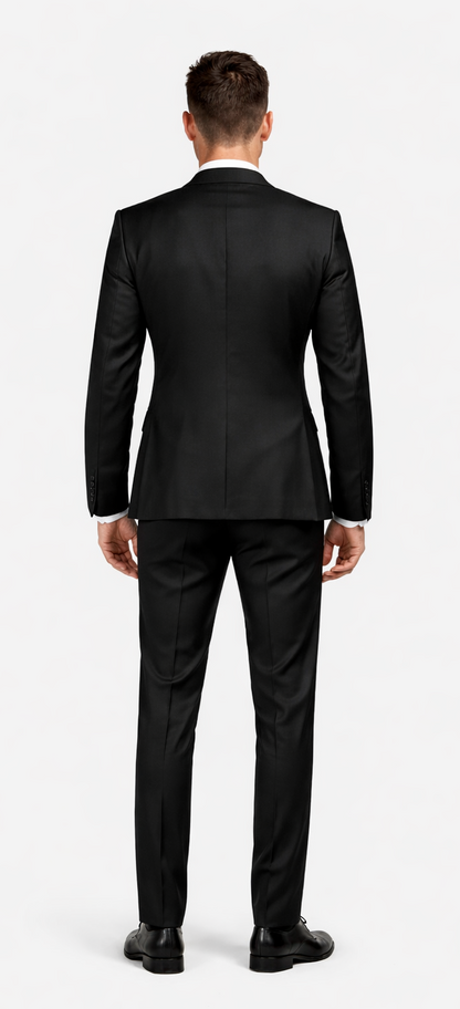 Rossi Man Men’s Black Slim Fit Suit – Double-Breasted Modern Classic
