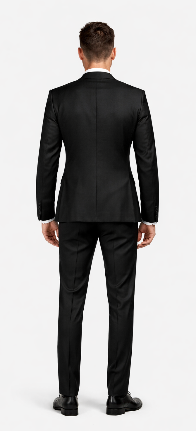 Rossi Man Men’s Black Slim Fit Suit – Double-Breasted Modern Classic