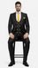 Rossi Man Men’s Black Slim Fit Suit – Double-Breasted Modern Classic