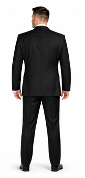 Rossi Man Men's Slim Fit Black Suit – Double-Breasted Vest, Elegant Formalwear