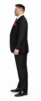 Rossi Man Men's Slim Fit Black Suit – Double-Breasted Vest, Elegant Formalwear