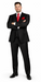 Rossi Man Men's Slim Fit Black Suit – Double-Breasted Vest, Elegant Formalwear