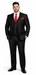 Rossi Man Men's Slim Fit Black Suit – Double-Breasted Vest, Elegant Formalwear