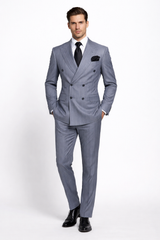 Rossi Man Milano RM1726 – Men's Double-Breasted 2-Piece Suit | Stylish Formal