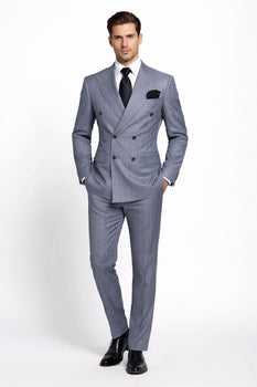 Rossi Man Milano RM1726 – Men's Double-Breasted 2-Piece Suit | Stylish Formal