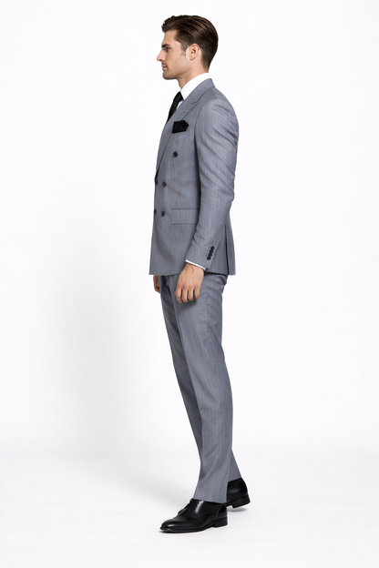 Rossi Man Milano RM1726 – Men's Double-Breasted 2-Piece Suit | Stylish Formal