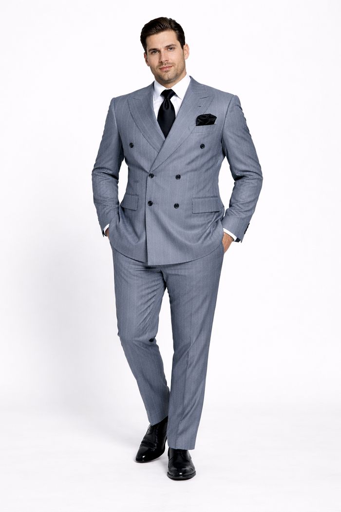 Rossi Man Milano RM1726 – Men's Double-Breasted 2-Piece Suit | Stylish Formal Modern Fit