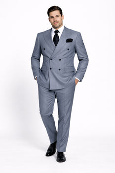 Rossi Man Milano RM1726 – Men's Double-Breasted 2-Piece Suit | Stylish Formal