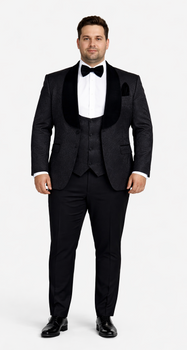Rossi Man RM1446 – Classic 3-Piece Smoking Style Tuxedo Suit for Men